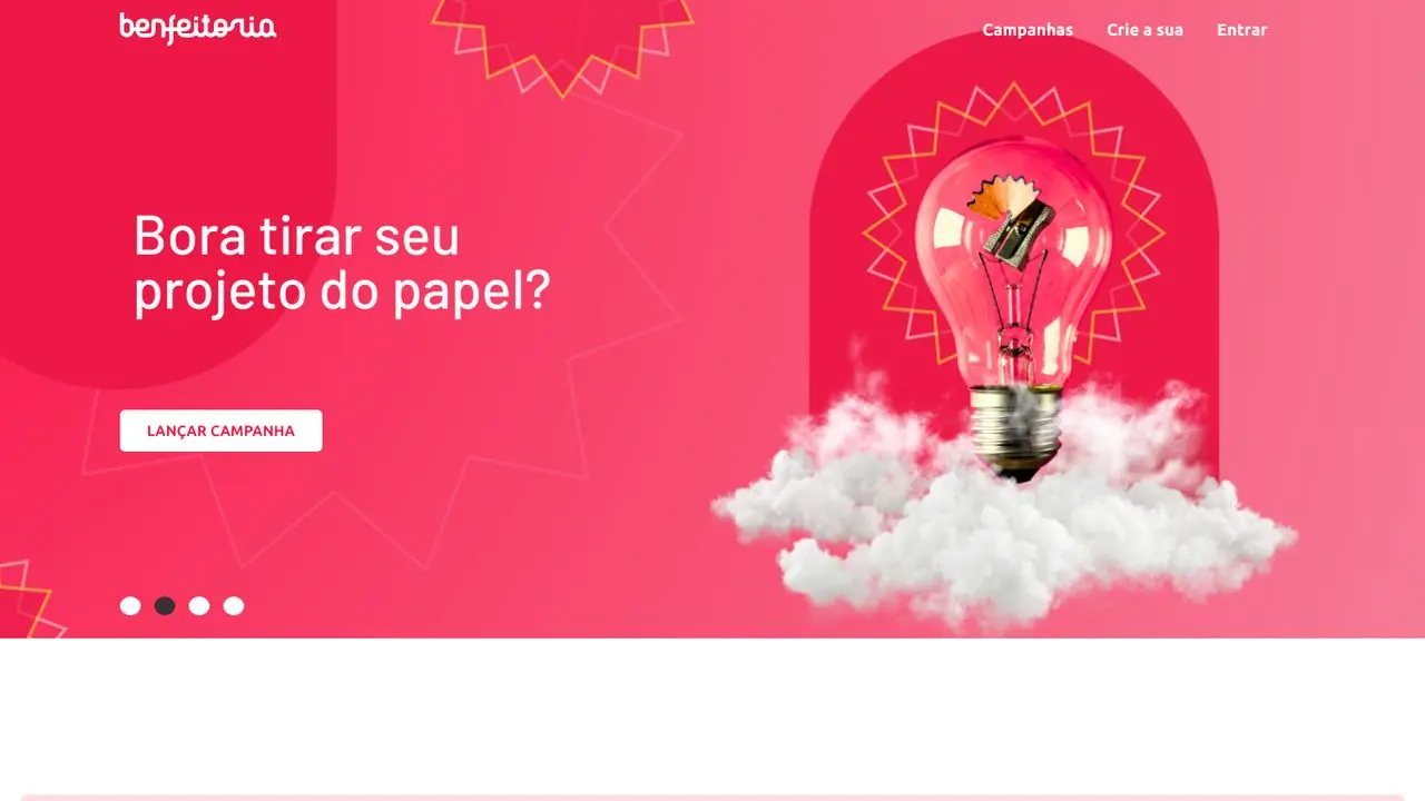 Página inicial da Benfeitoria